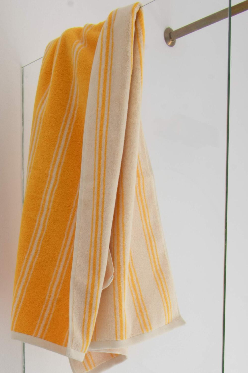 Retro Stripe håndklæde - Yellow/Cream